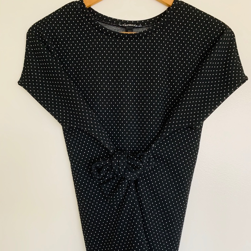 Express Polka Dot Top with Front Tie